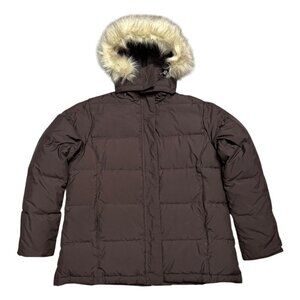 LL BEAN Vintage Y2K GOOSE DOWN FILL Winter Puffer Parka Coat Womens Large